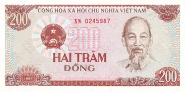 Vietnam 200 Dong 1987 Banknote UNC | Pick P-100 | GlobeNote banknote front