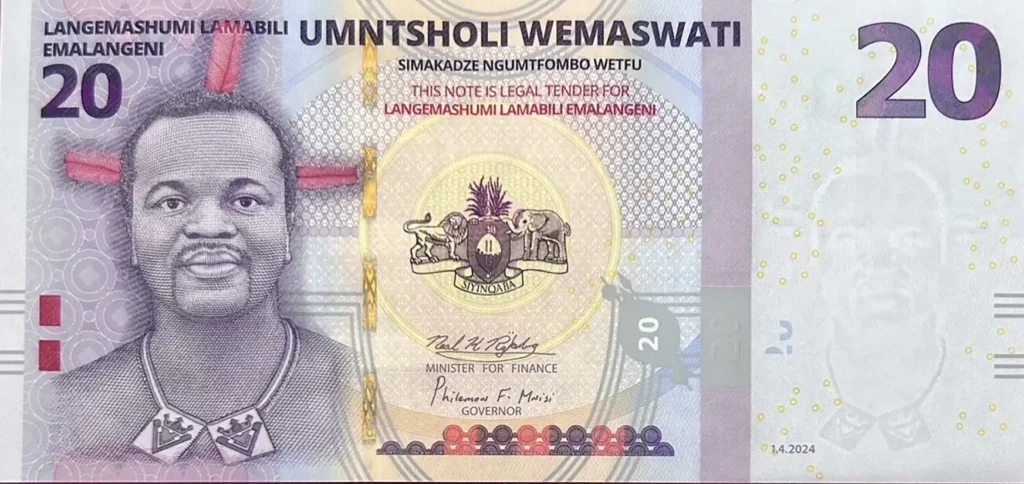 Eswatini’s New 20 Lilangeni Note Is Here – Purple, Royal, and Ready to Impress