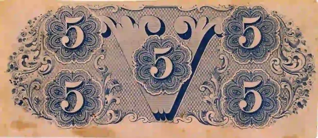 confederate 5 dollars globenote Back