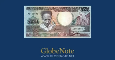 Suriname 250 Gulden 1988 Banknote UNC | Pick P-134 | GlobeNote banknote front