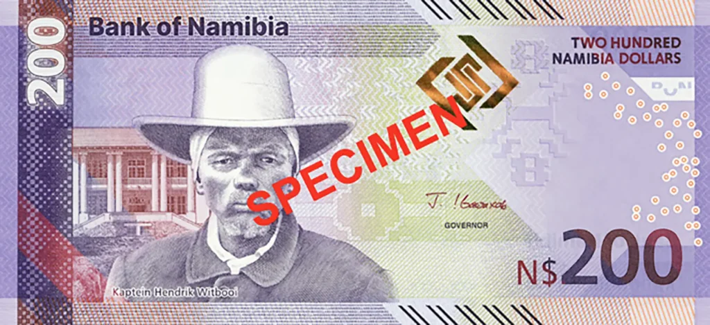 Namibia Specimen 200 Dollars 2025 Front Globenote