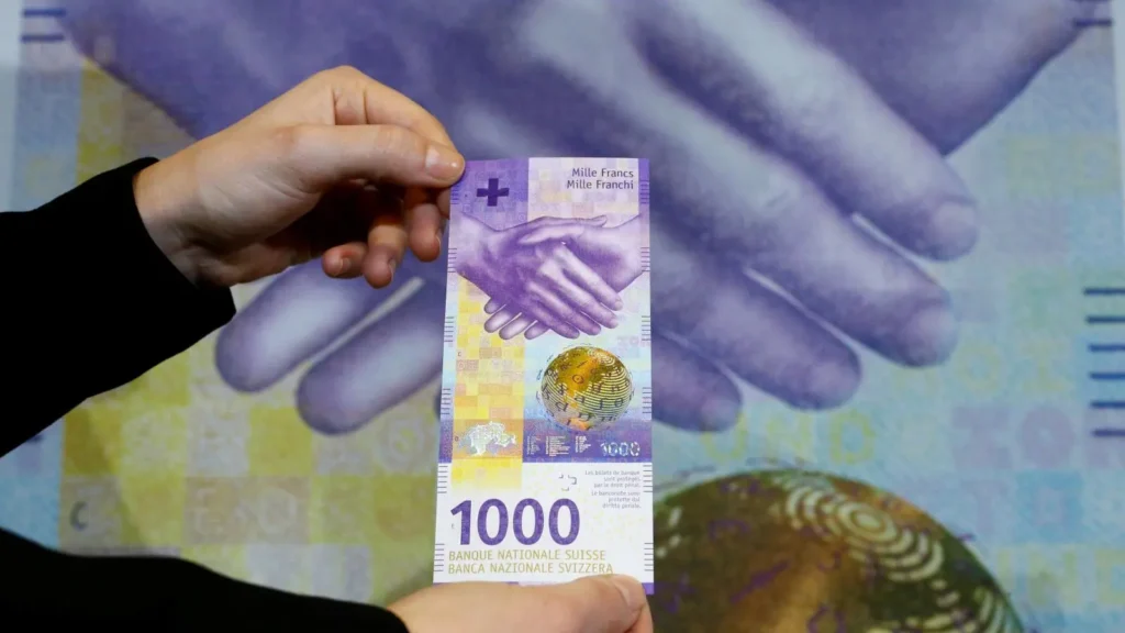 Swiss 1000 Francs Globenote