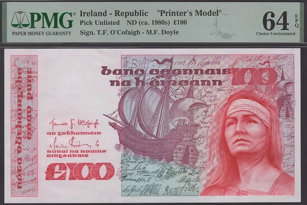 Ireland’s Rare £100: The Pirate Queen’s Unissued Banknote Never See