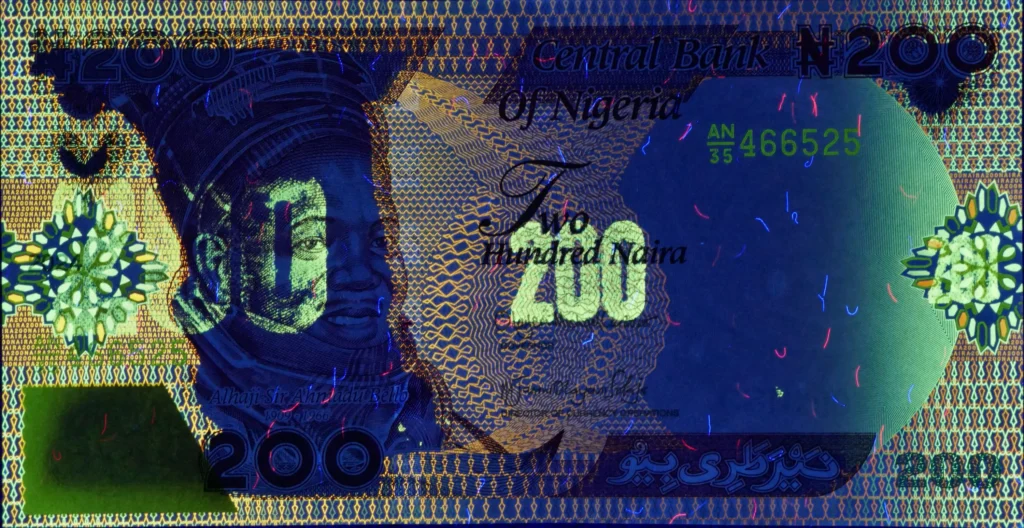 nigeria 200 naira uv activity - globenote