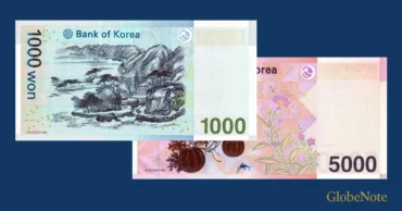 Sout Korea 1000 5000 Won Set 2007 Banknote UNC | Pick P-54-55 | GlobeNote banknote reverse