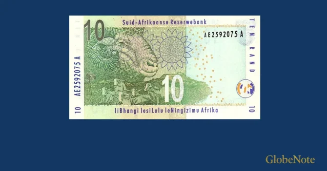 South Africa 10 Rand 2005 UNC (Pick P-128a) – Rhinoceros & Cattle/Agro Motifs (“Big Five” Series) - Image 3