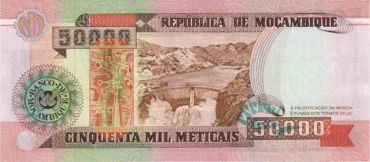 mozambique 50000 meticais 1993 globenote 1