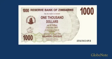 Zimbabwe 1000 Dollars Bearer Cheque 2006 Banknote UNC | Pick P-44 | GlobeNote banknote front