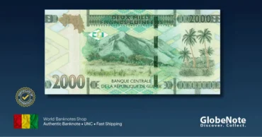 Guinea 2000 francs 2018 back globenote
