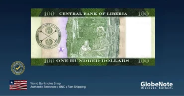 Liberia 100 Dollars 2017 back globenote