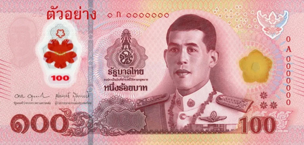 Thailand New 100 Baht Polymer 4X More Durable Than Paper Front Globenote