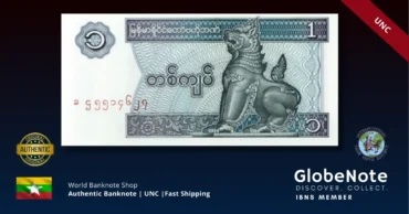 burma 1 kyat 69 1996 unc x2 front
