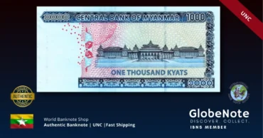 burma 1000 kyat 86 2019 unc back