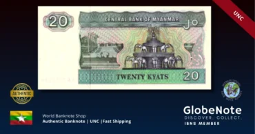 burma 20 kyat 72 1994 unc x2 back
