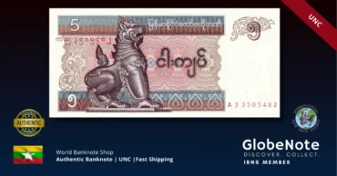 burma 5 kyat 70 1995 unc x4 front