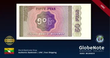 burma 50 pays 68 1994 unc x2 back