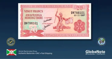 burundi 20 francs 2007 27d back