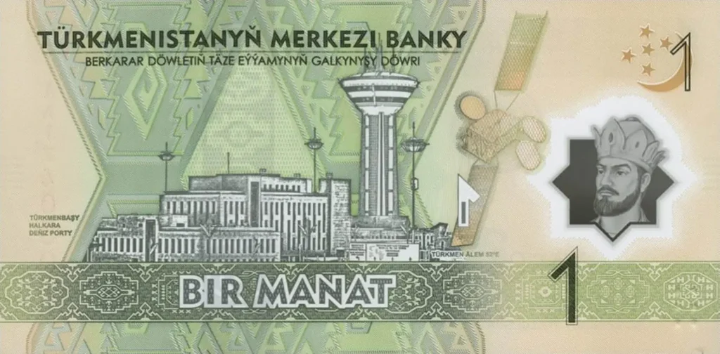New Turkmenistan 1 Manat Back