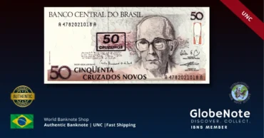 Brazil 50 Cruzeiros 1990 Banknote UNC | Pick P-223 | GlobeNote
