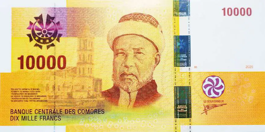 Comores 10000 francs 2026 Front