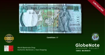Malta 10 Liri 2007 Banknote XF | Pick 47c | GlobeNote