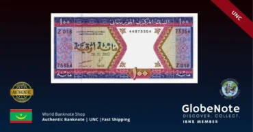 Mauritania 100 Ouguiya 2002 Banknote UNC | Pick P-4k | GlobeNote