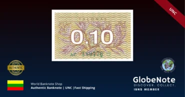 Lithuania 0.10 Talonas 1991 Banknote UNC | Pick P-29 | GlobeNote