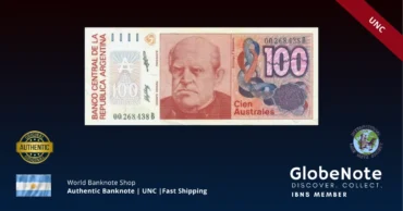 Argentina 100 Australes 1990 Banknote UNC | Pick P-327c | GlobeNote