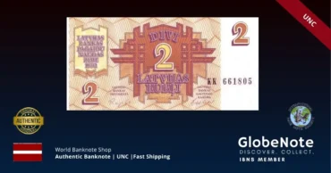 Latvia 2 Rubli 1992 Banknote UNC | Pick P-36 | GlobeNote