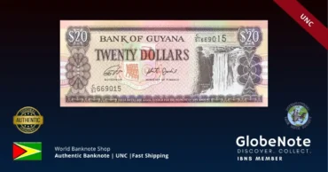 Guyana 20 Dollars 2022 Banknote UNC | Pick P-30g | GlobeNote