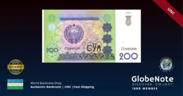 Uzbekistan 200 Som 1997 Banknote UNC | Pick P-80 | GlobeNote