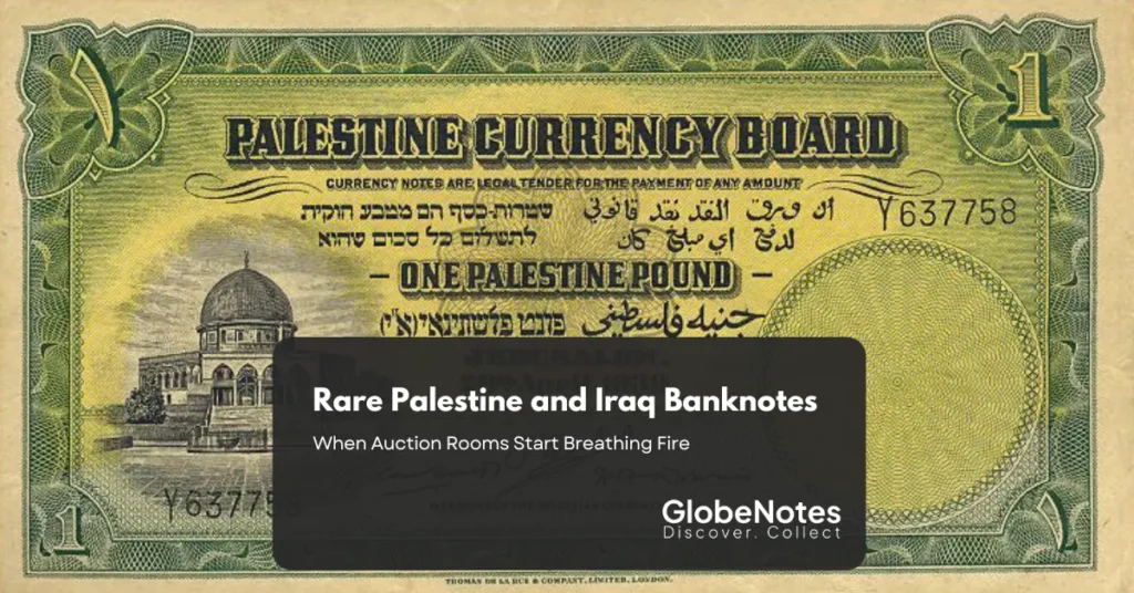 Rare Palestine and Iraq Banknotes