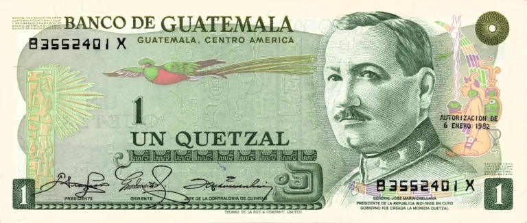 GUATEMALA 1 Quetzal 1972 Pick 59 collectible banknote