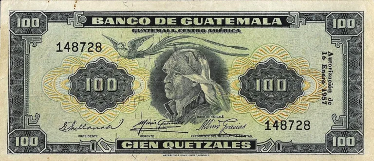 GUATEMALA 100 Quetzales 1959 Pick 49 collectible banknote