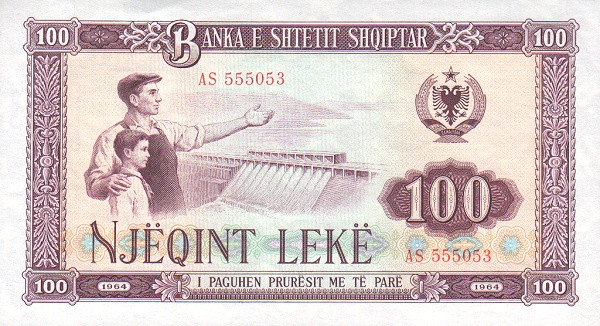 ALBANIA 100 Leke 1964 Pick 39 collectible banknote