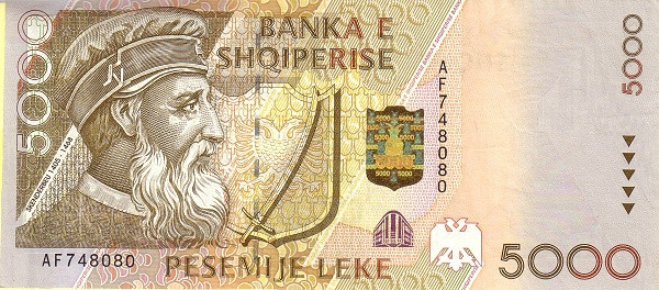 ALBANIA 5000 Leke 1996 Pick 66 collectible banknote