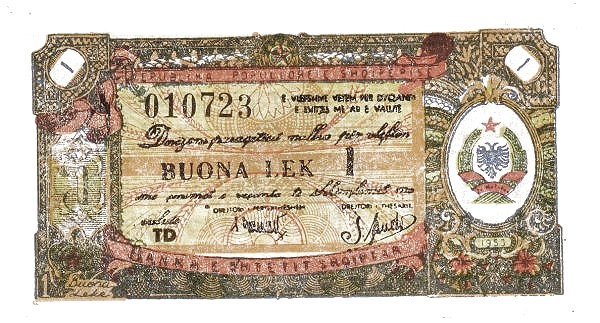 ALBANIA 1 Bon Lek 1953 Pick FX4 collectible banknote
