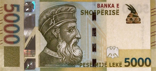 ALBANIA 5000 Leke 2017 Pick 80 collectible banknote