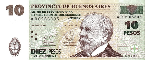 ARGENTINA – BUENOS AIRES 10 Pesos 2002 Pick S2313 collectible banknote