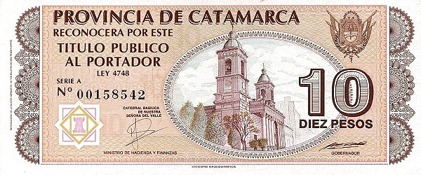 ARGENTINA – CATAMARCA 10 Pesos 2001 Pick S2353