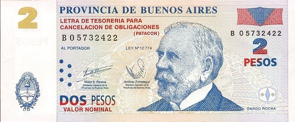 ARGENTINA – BUENOS AIRES 2 Pesos 2006 Pick S2319 collectible banknote