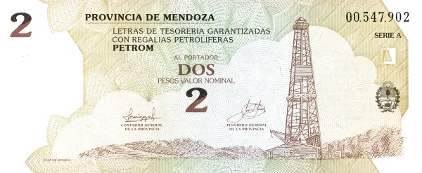 ARGENTINA – MENDOZA 2 Pesos 2007 Pick SNL