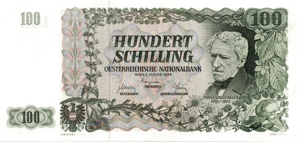 AUSTRIA 100 Schilling 1954 Pick 133 collectible banknote