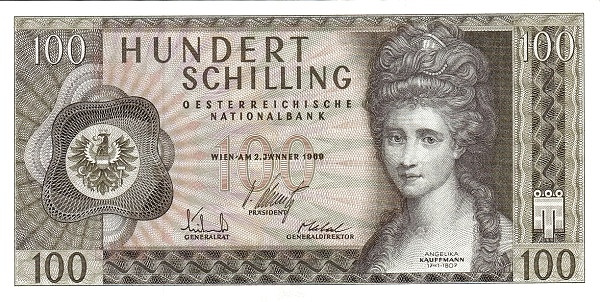 AUSTRIA 100 Schilling 1969 Pick 145 collectible banknote