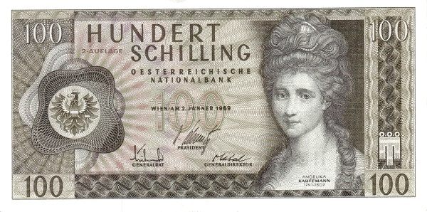 AUSTRIA 100 Schilling 1969 Pick 146 collectible banknote