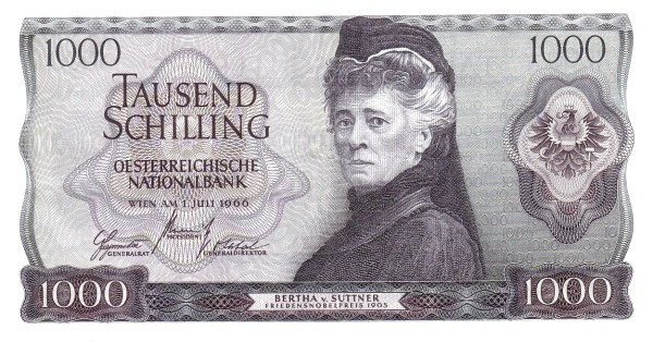 AUSTRIA 1000 Schilling 1966 Pick 147