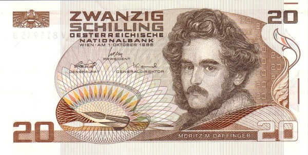 AUSTRIA 20 Schilling 1986 Pick 148 collectible banknote