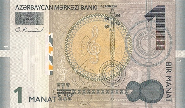 AZERBAIJAN 1 Manat 2009 Pick 31 collectible banknote