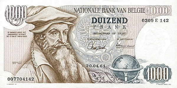BELGIUM 1000 Francs 1961 Pick 136 collectible banknote