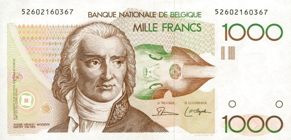 BELGIUM 1000 Francs 1980 Pick 144 collectible banknote